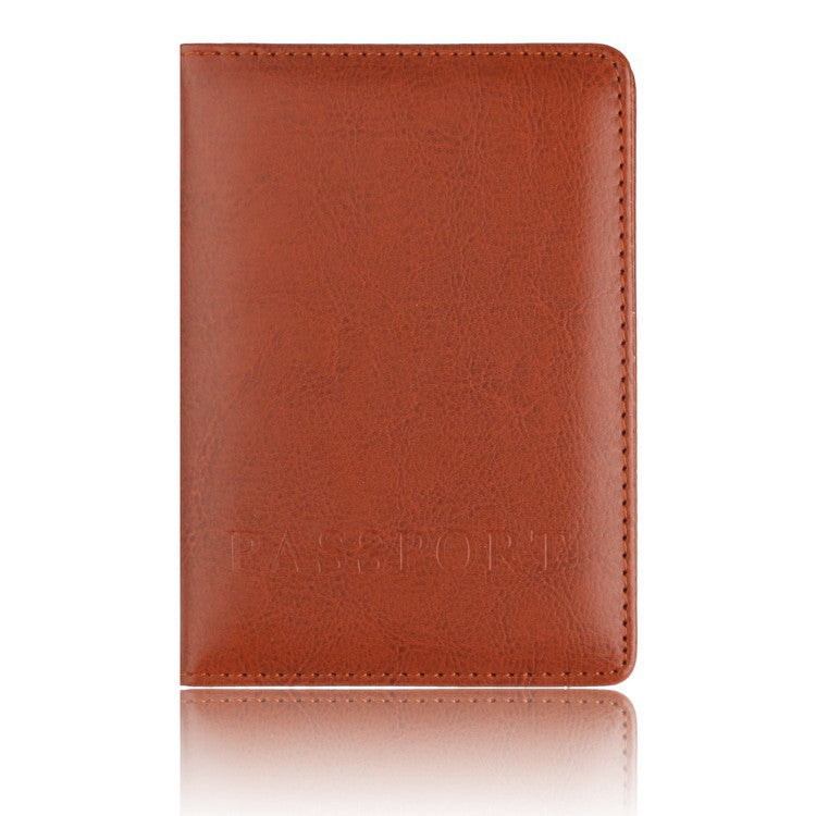 Porte-passeport en similicuir – cognac