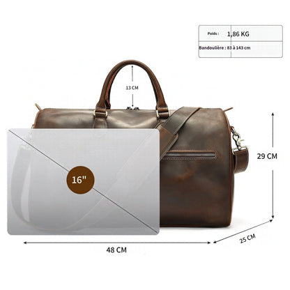 Sac week-end Saint-Germain, dimensions 48 × 29 × 25 cm – Velina Paris