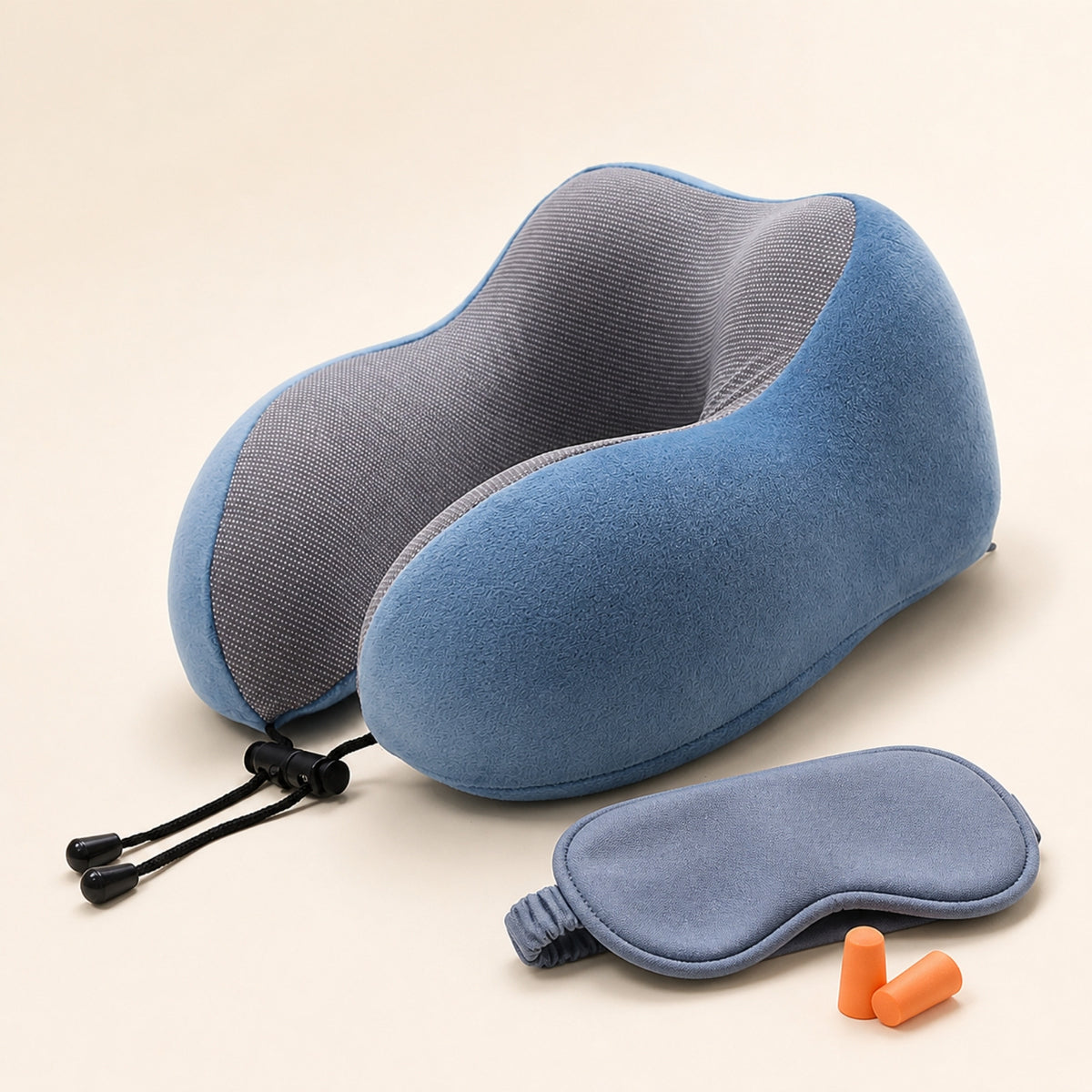 Coussin de voyage à mémoire de forme – kit complet