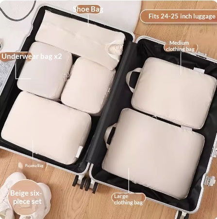Cubes de rangement compressibles – beige 6 pièces