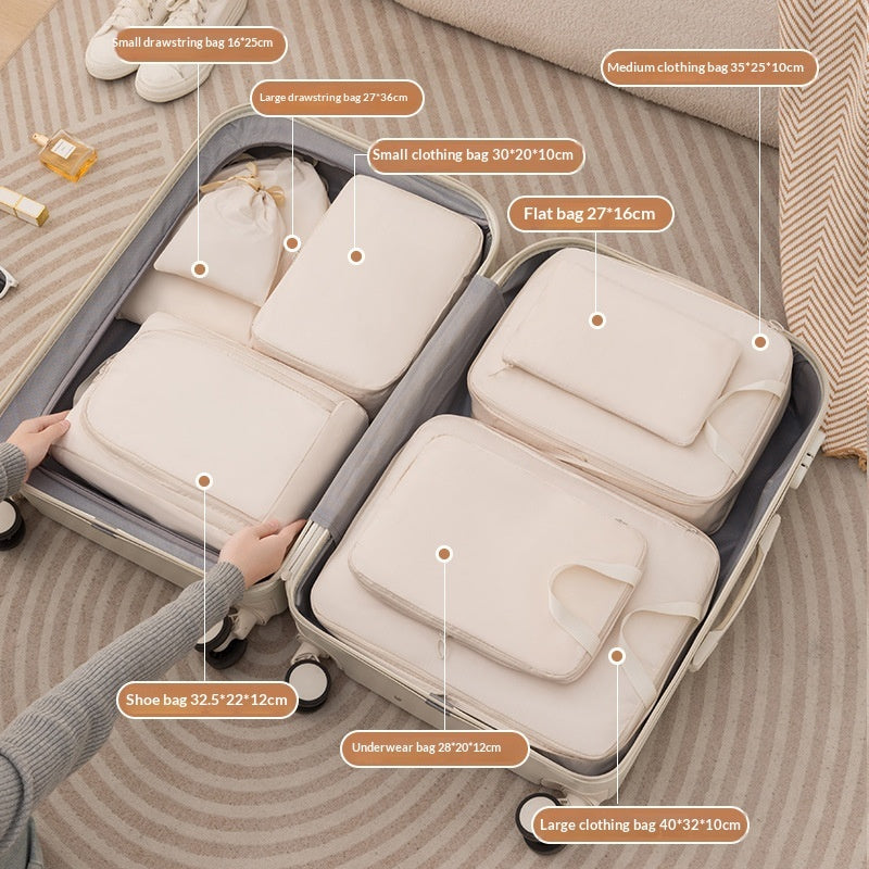 Cubes de rangement compressibles – beige 8 pièces