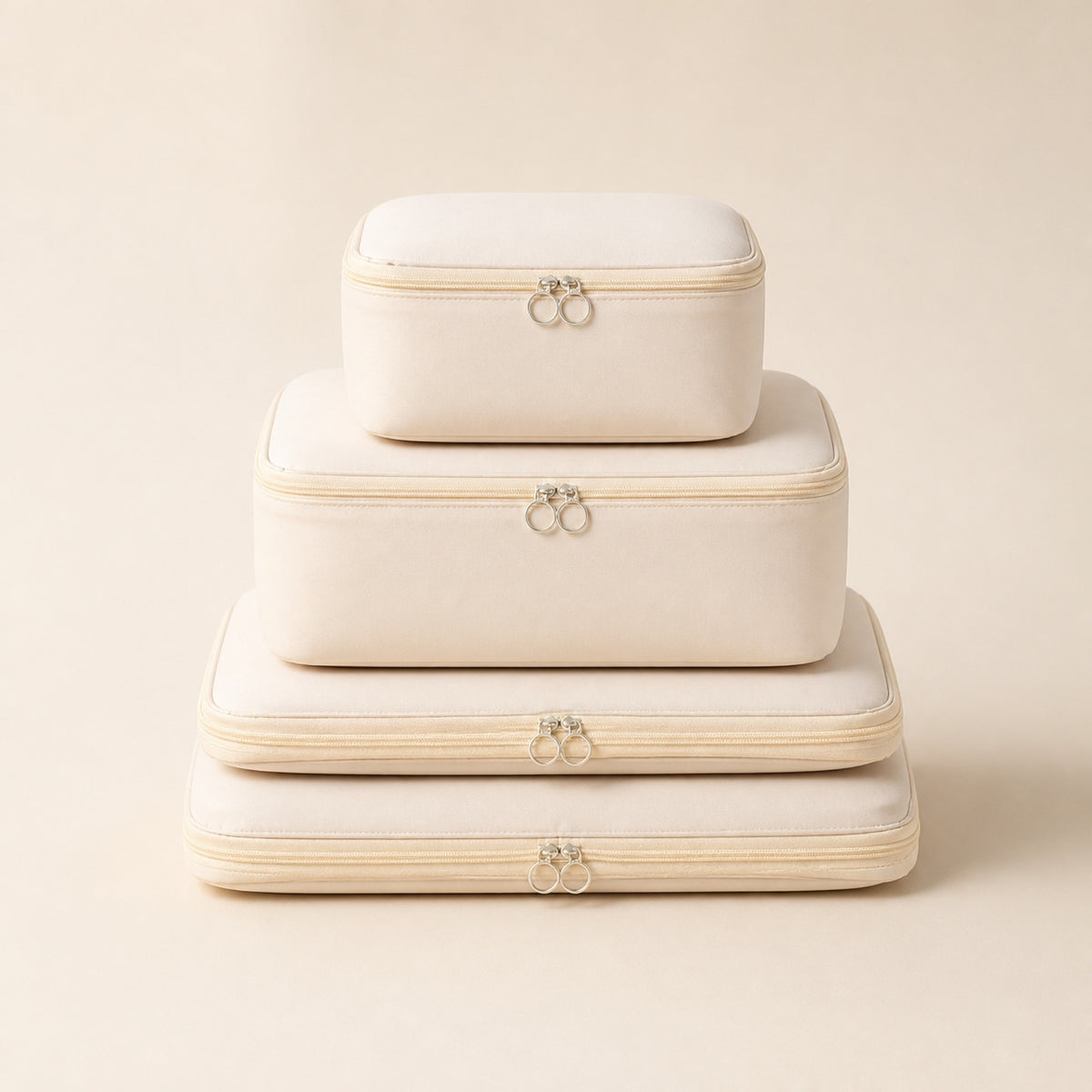 Cubes de rangement compressibles – beige