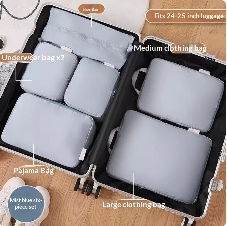Cubes de rangement compressibles – bleu 6 pièces