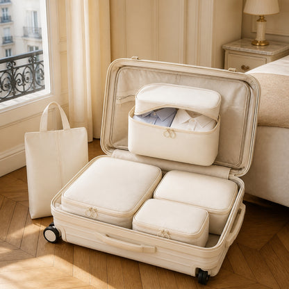 Cubes de rangement compressibles – dans une valise
