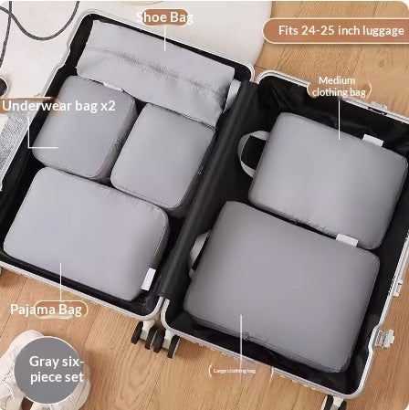 Cubes de rangement compressibles – gris 6 pièces