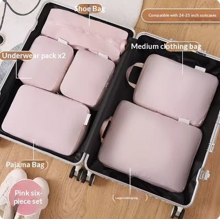 Cubes de rangement compressibles – rose poudré 6 pièces