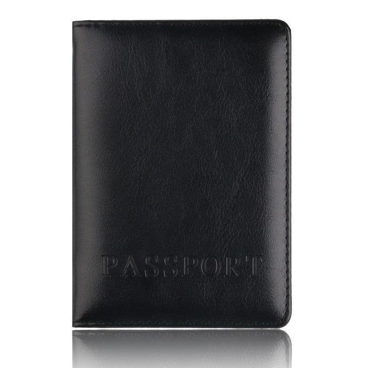 Porte-passeport en similicuir – noir