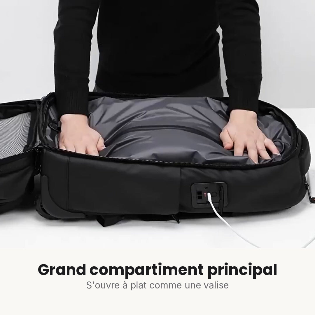 Sac à dos Concorde – grand compartiment principal ouvert à plat