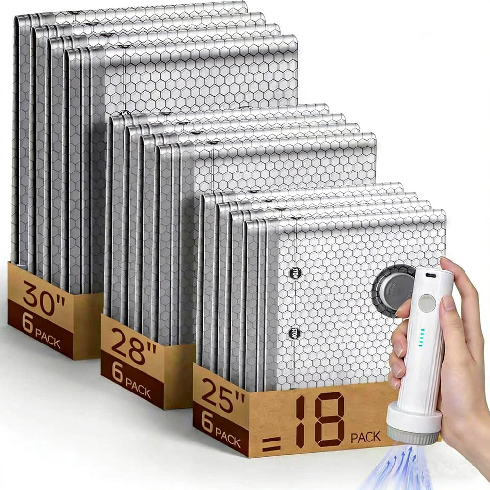 Sacs de compression sous vide avec pompe – lot de 18 sacs